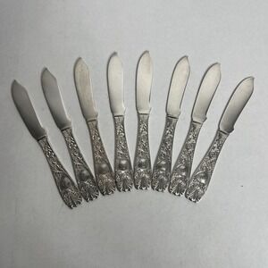 Gorham Silver Silverplate 1888 ROYAL Flat Handle Master Butter Knife Set 8 GSROY
